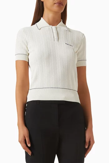 Logo Polo Shirt in Viscose-knit