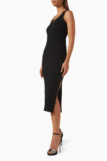 Logo Bodycon Dress in Rib-knit