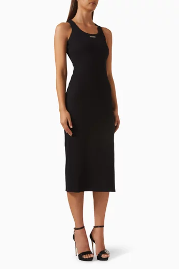 Logo Bodycon Dress in Rib-knit