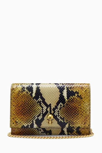Small Skull Bag in Python-print Leather