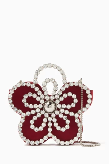 Mini Flower Clutch in Satin
