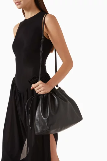 Alexandra Drawstring Bag in Leather