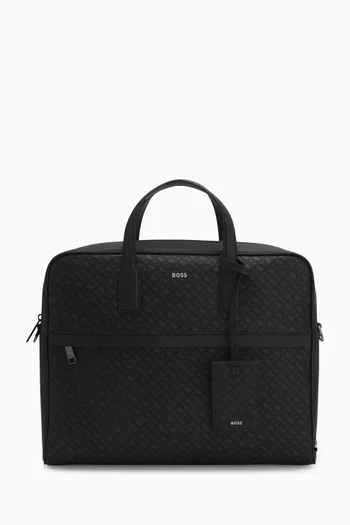 Zair Monogram Document Case in Bonded Leather