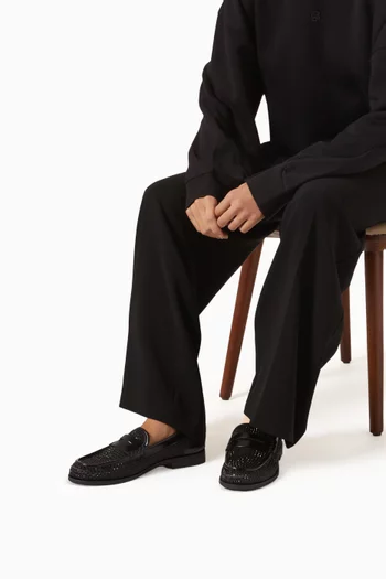 حذاء ليسيا سهل الارتداء مزين بأحجار الراين جلد