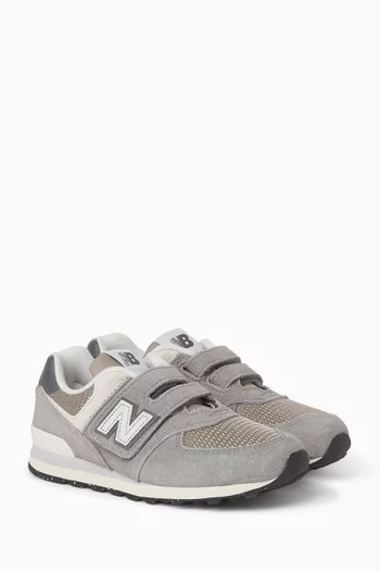 574 Hook-and-Loop Sneakers in Suede & Mesh