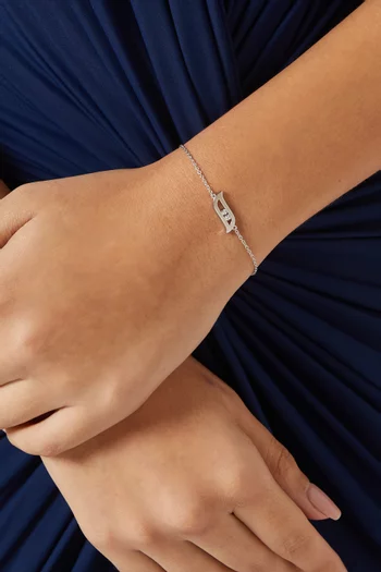 Alif Diamond Bracelet in 18kt White Gold