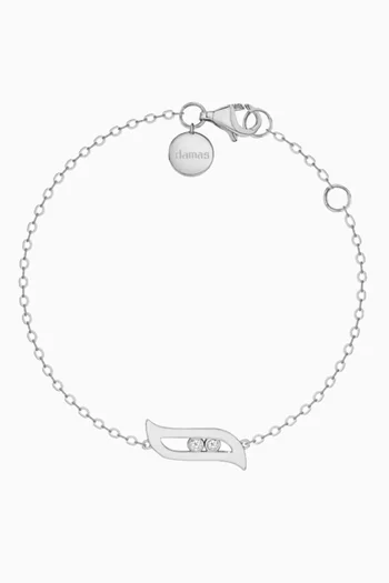 Alif Diamond Bracelet in 18kt White Gold