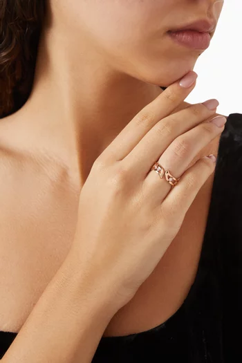 Alif Diamond Ring in 18kt Rose Gold