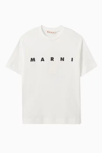 تي شيرت بطبعة شعار الماركة قطن جيرسيه