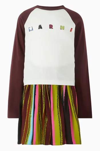 تي شيرت بشعار الماركة مطرز بالترتر قطن جيرسيه