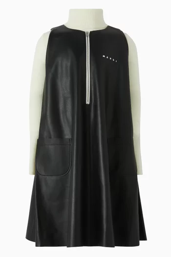 فستان قصير واسع قماش مغلف