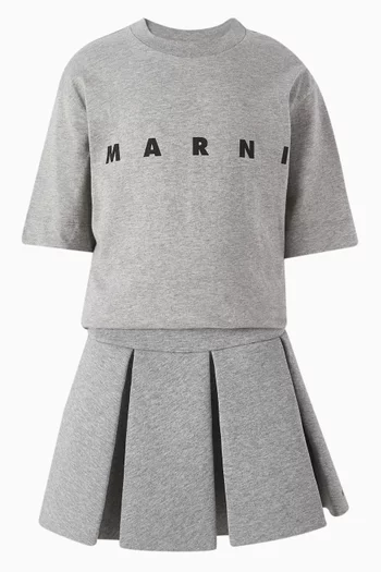 تي شيرت بطبعة شعار الماركة قطن جيرسيه