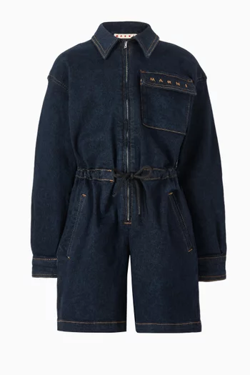 أوفرول مطرز بشعار الماركة دينم