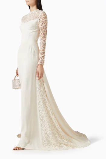 فستان سهرة كلوديا حرير جورجيت ثلاثي