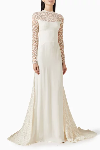 فستان سهرة كلوديا حرير جورجيت ثلاثي