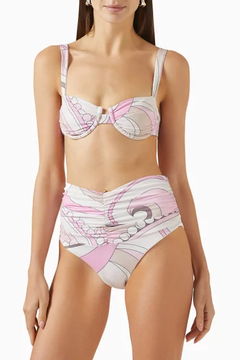 Hibiscus Ruched Bikini Briefs