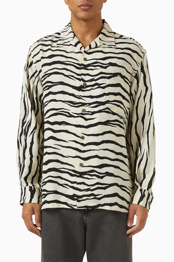 Tiger-print Hawaiian Shirt in Lyocell