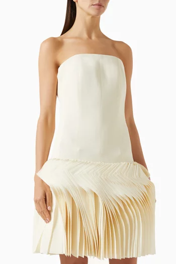 Corset Mini Dress featuring a strong silhouette and pleated detailing on the skirt incorporating the mille-feuille technique:BEIGE:40|218615828