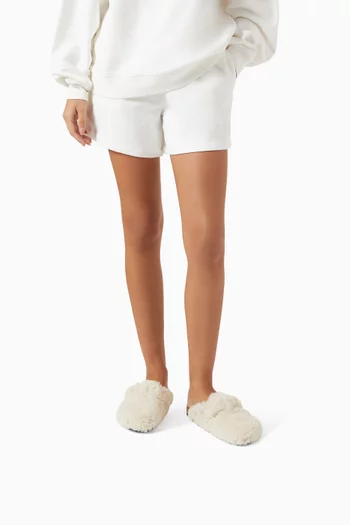 Boston Big Buckle Mules in Shearling