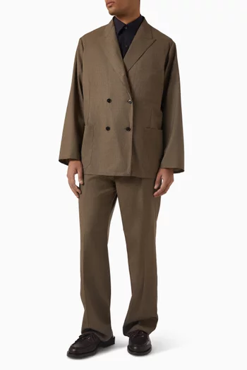 Take Easy Double-breasted Jacket in Wool Gabardine