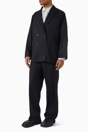 Take Easy Double-breasted Jacket in Wool Gabardine