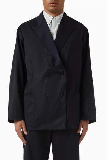 Take Easy Double-breasted Jacket in Wool Gabardine