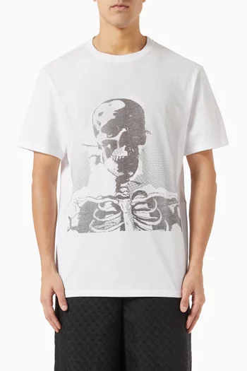 Skeleton print T-shirt in Cotton-jersey