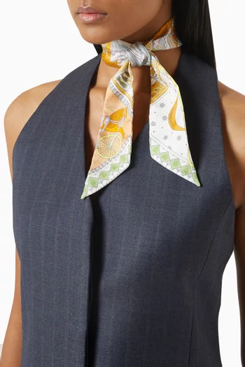 Unused Objets de Curiosite Print Twilly Scarf in Silk