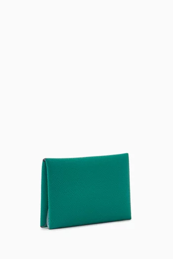 Unused Calvi Card Holder in Epsom Leather