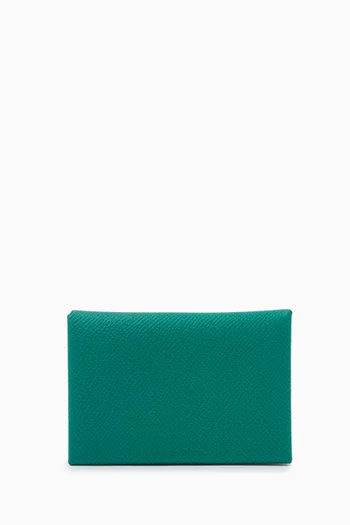 Unused Calvi Card Holder in Epsom Leather