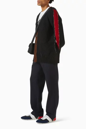 Colour-block Cardigan in Wool