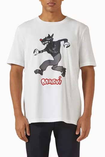 Wolf-print T-shirt in Cotton-jersey