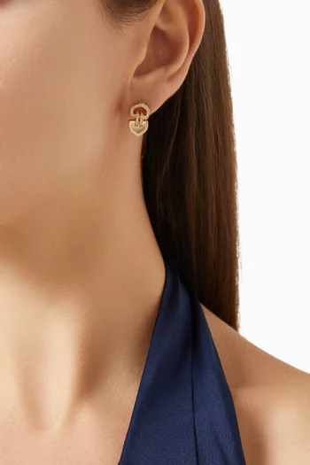 Dome Art Deco Diamond Earrings in 18kt Gold