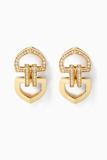Dome Art Deco Diamond Earrings in 18kt Gold