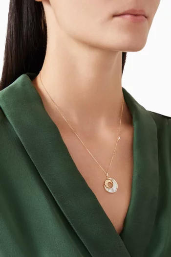 Qamar Layali Diamond & Pearl Necklace in 18kt Gold