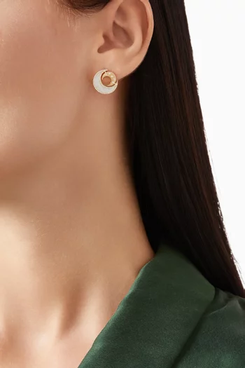 Qamar Layali Diamond & Pearl Earrings in 18kt Gold
