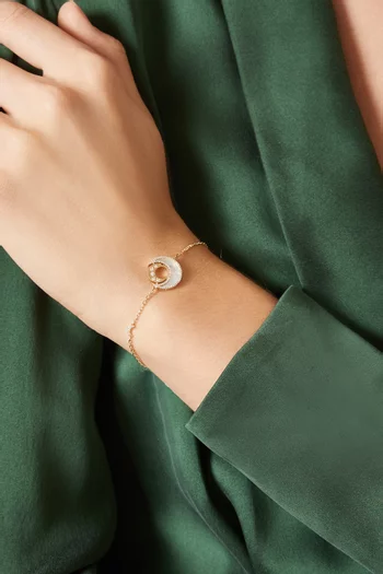 Qamar Layali Diamond & Pearl Bracelet in 18kt Gold