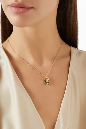 Dome Art Deco Malachite Necklace in 18kt Gold