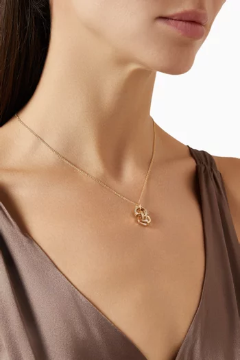 Dome Art Deco Diamond & Pearl Necklace in 18kt Gold
