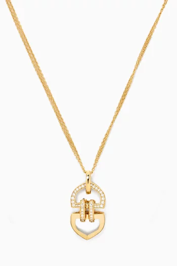 Dome Art Deco Diamond & Pearl Necklace in 18kt Gold