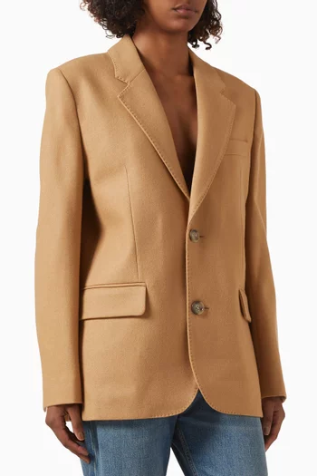 Single Breasted Blazer in Wool-flannel