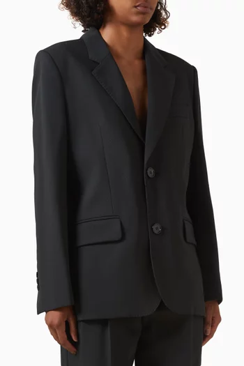 جاكيت بصف أزرار واحد صوف وتريكوتين