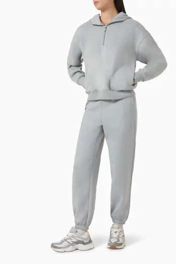 كنزة ريستور بغطاء رأس وسحّاب قصير فرنش تيري ناعم