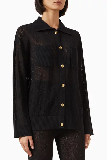 Delilah Crochet Shirt in Cotton Blend