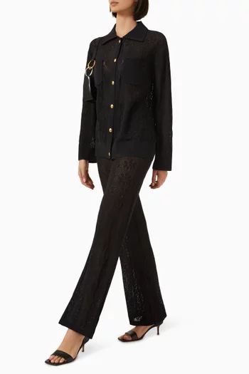 Delilah Crochet Pants in Cotton Blend