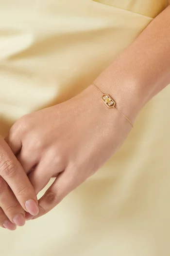 Beehive Honey Diamond & Sapphire Bracelet in 18kt Gold