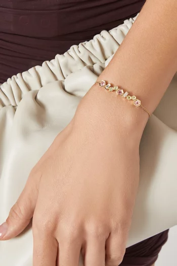 Honeycomb Stone Bracelet in 18kt Gold
