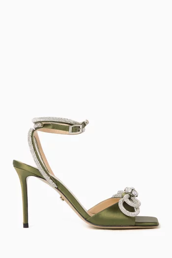 Double Bow 95 Sandals in Satin