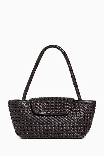 Courrier Tote Bag in Woven Leather