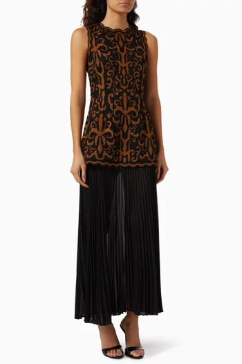 فستان أورين متوسط الطول بجزء إضافي جورجيت